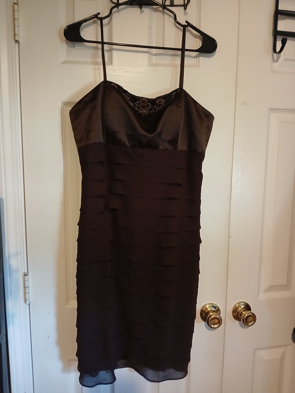 Jessica Howard Black Strapless Tiered Cocktail Dress With Matching Jacket